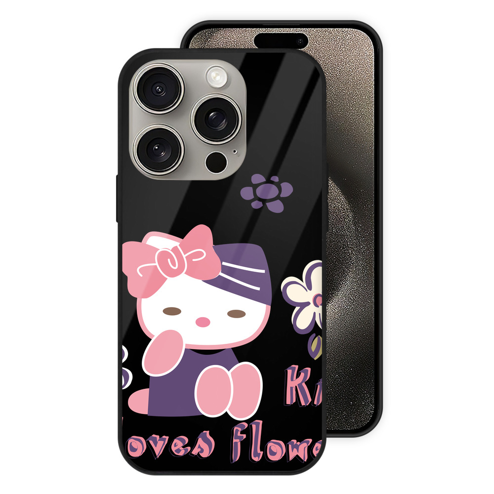 （画像用） Hello Kitty ハローキティ 【iPhone15Pro対応】スマホケース 耐衝撃＆黄変防止 背面ガラス
