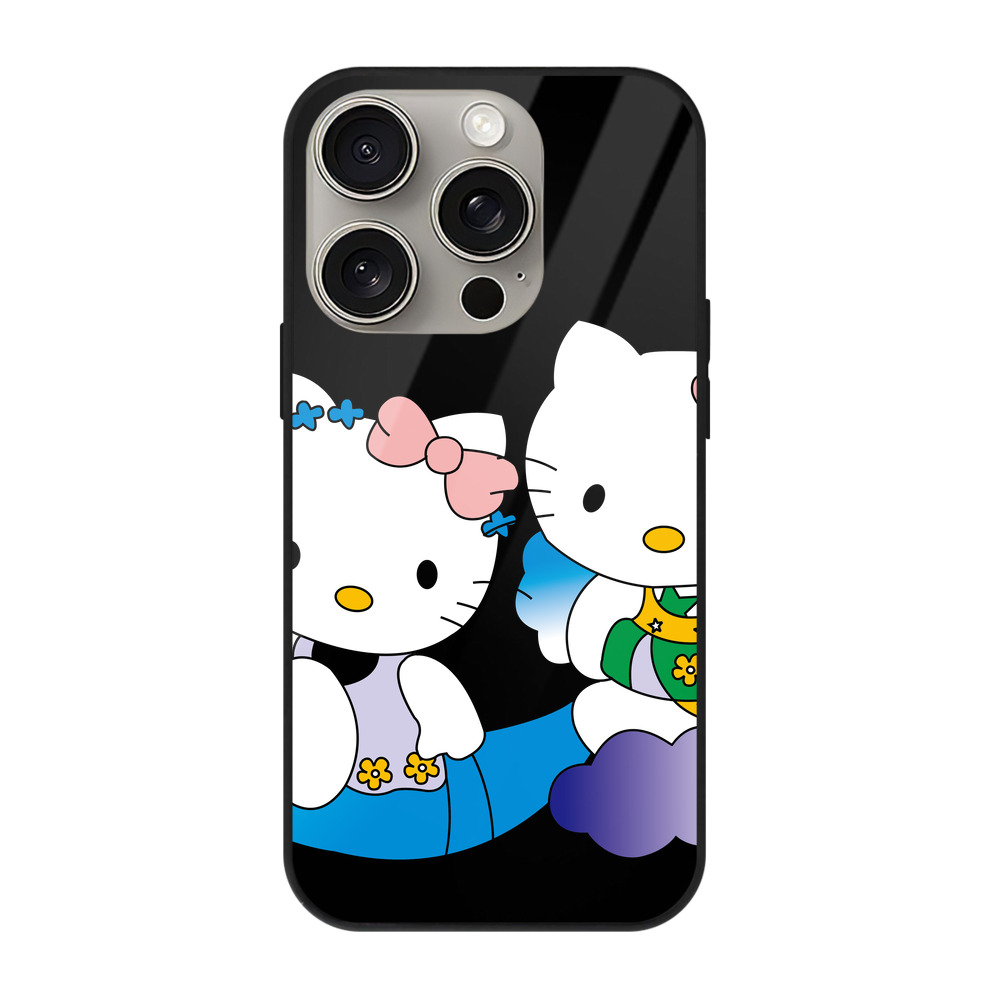 （画像用） Hello Kitty ハローキティ 【iPhone15Pro対応】スマホケース 耐衝撃＆黄変防止 背面ガラス