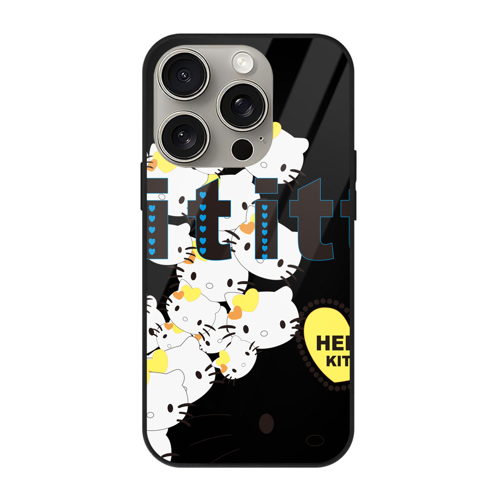 （画像用） Hello Kitty ハローキティ 【iPhone15Pro対応】スマホケース 耐衝撃＆黄変防止 背面ガラス