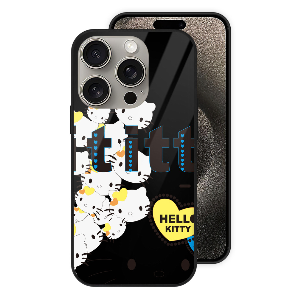 （画像用） Hello Kitty ハローキティ 【iPhone15Pro対応】スマホケース 耐衝撃＆黄変防止 背面ガラス