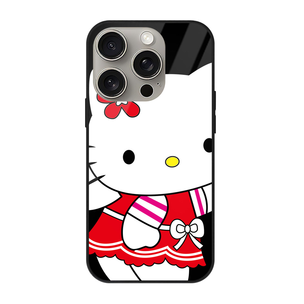 （画像用） Hello Kitty ハローキティ 【iPhone15Pro対応】スマホケース 耐衝撃＆黄変防止 背面ガラス
