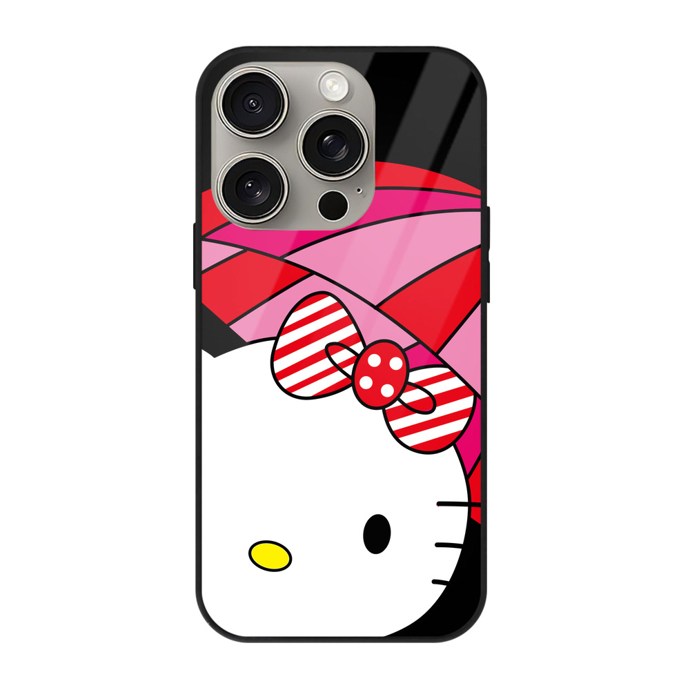（画像用） Hello Kitty ハローキティ 【iPhone15Pro対応】スマホケース 耐衝撃＆黄変防止 背面ガラス