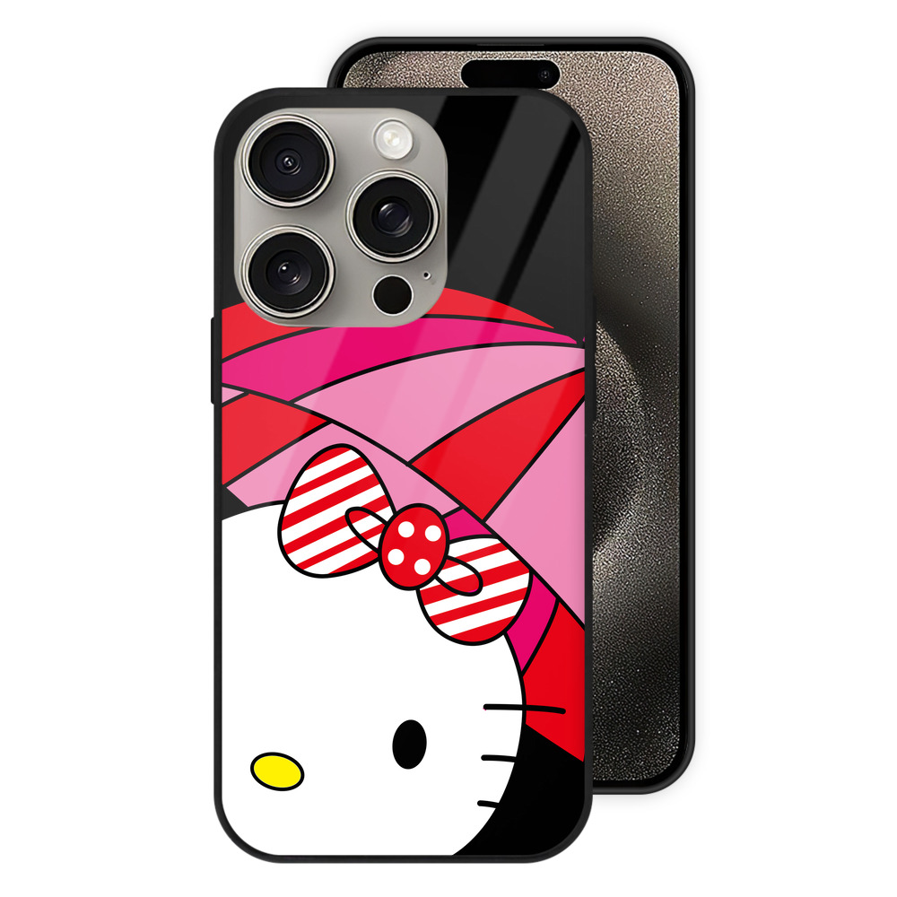 （画像用） Hello Kitty ハローキティ 【iPhone15Pro対応】スマホケース 耐衝撃＆黄変防止 背面ガラス