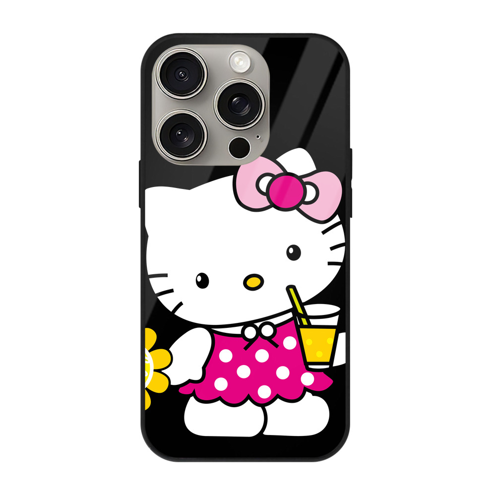 （画像用） Hello Kitty ハローキティ 【iPhone15Pro対応】スマホケース 耐衝撃＆黄変防止 背面ガラス