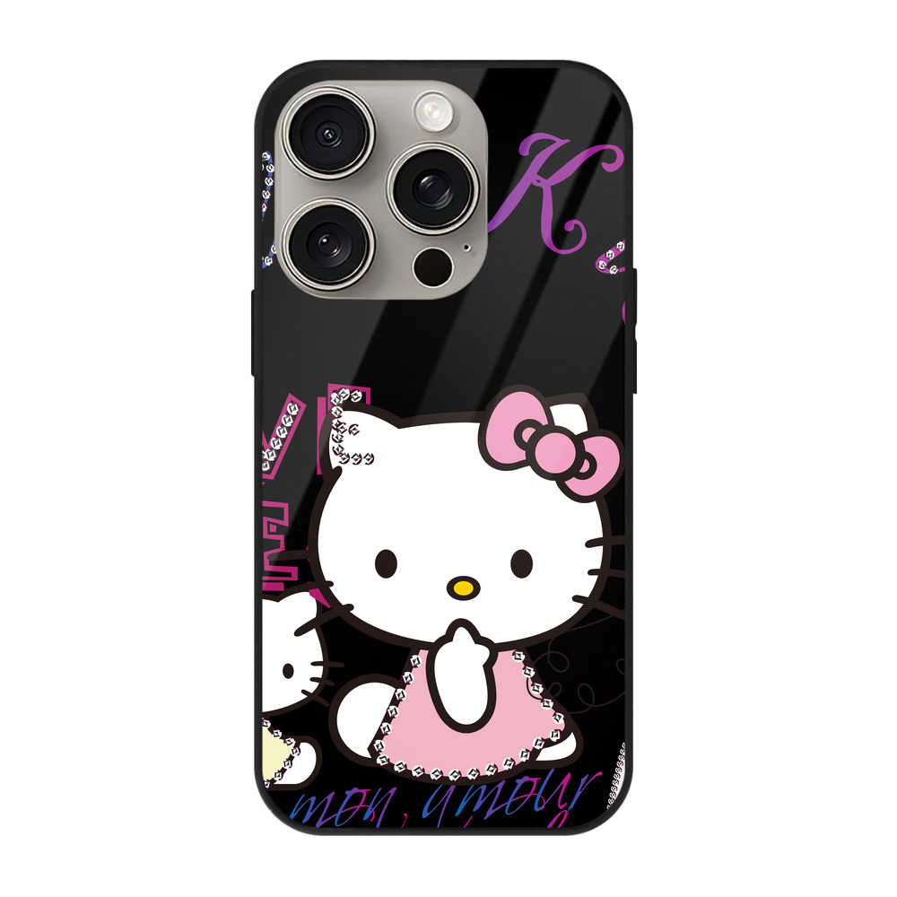 （画像用） Hello Kitty ハローキティ 【iPhone15Pro対応】スマホケース 耐衝撃＆黄変防止 背面ガラス