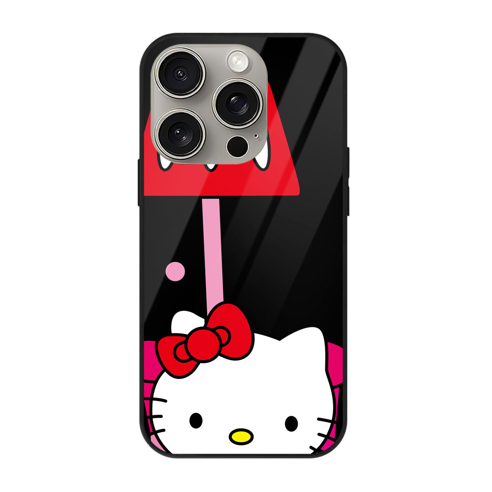 （画像用） Hello Kitty ハローキティ 【iPhone15Pro対応】スマホケース 耐衝撃＆黄変防止 背面ガラス