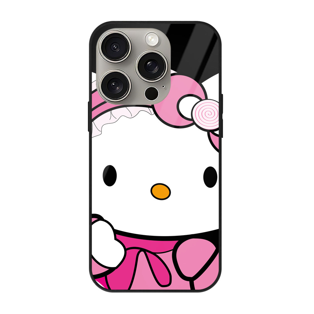 （画像用） Hello Kitty ハローキティ 【iPhone15Pro対応】スマホケース 耐衝撃＆黄変防止 背面ガラス