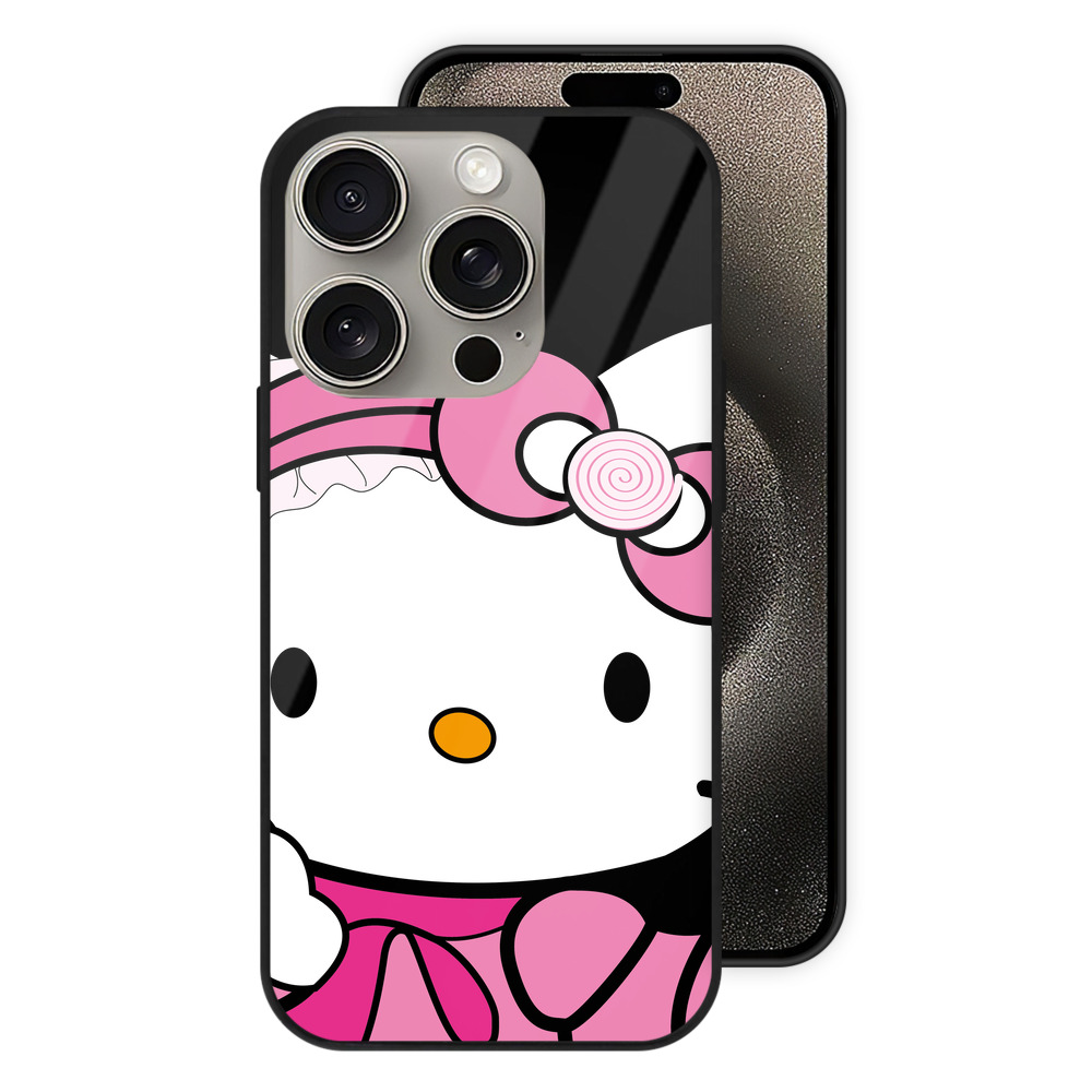 （画像用） Hello Kitty ハローキティ 【iPhone15Pro対応】スマホケース 耐衝撃＆黄変防止 背面ガラス
