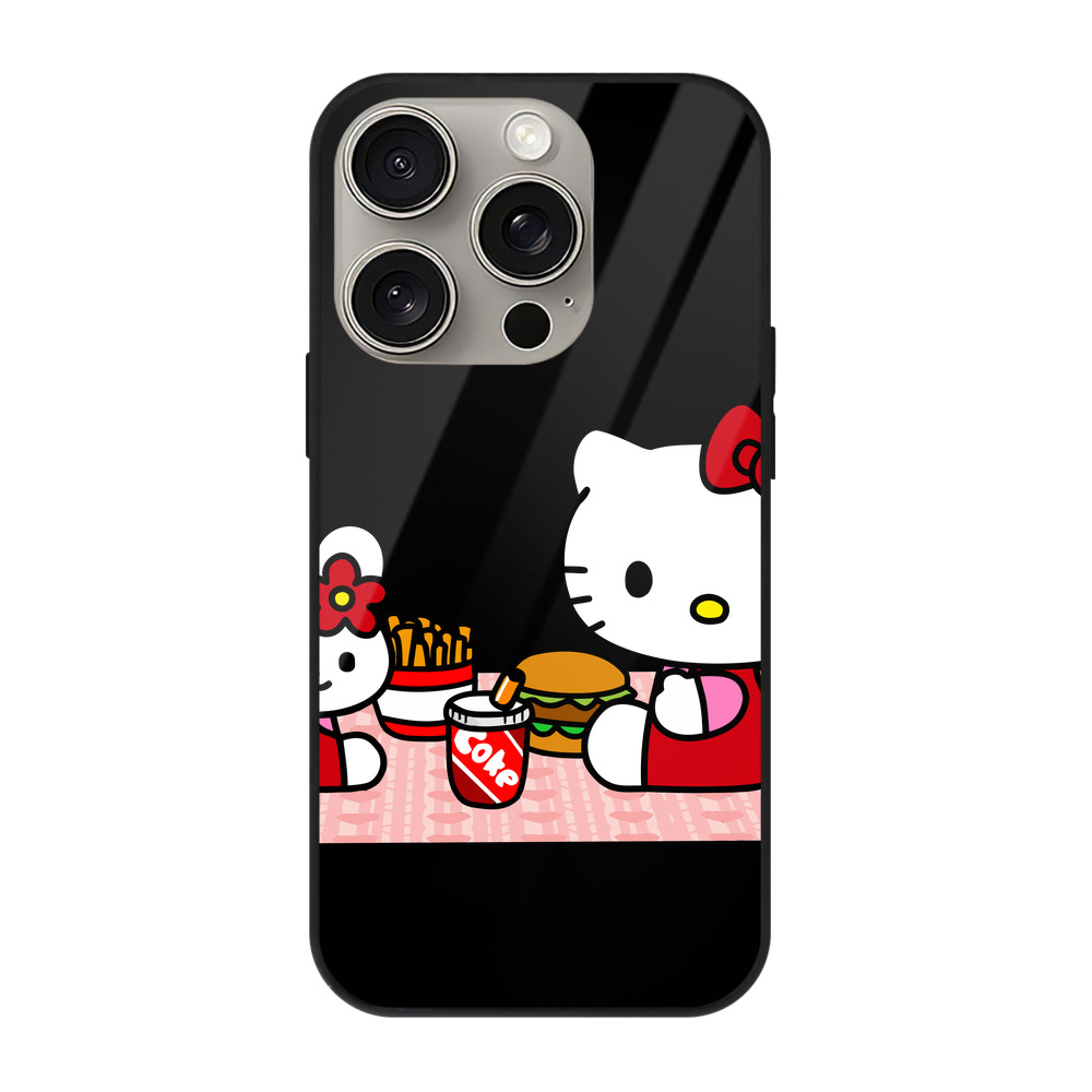 （画像用） Hello Kitty ハローキティ 【iPhone15Pro対応】スマホケース 耐衝撃＆黄変防止 背面ガラス