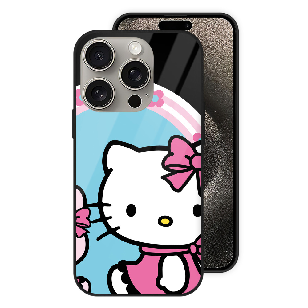 （画像用） Hello Kitty ハローキティ 【iPhone15Pro対応】スマホケース 耐衝撃＆黄変防止 背面ガラス