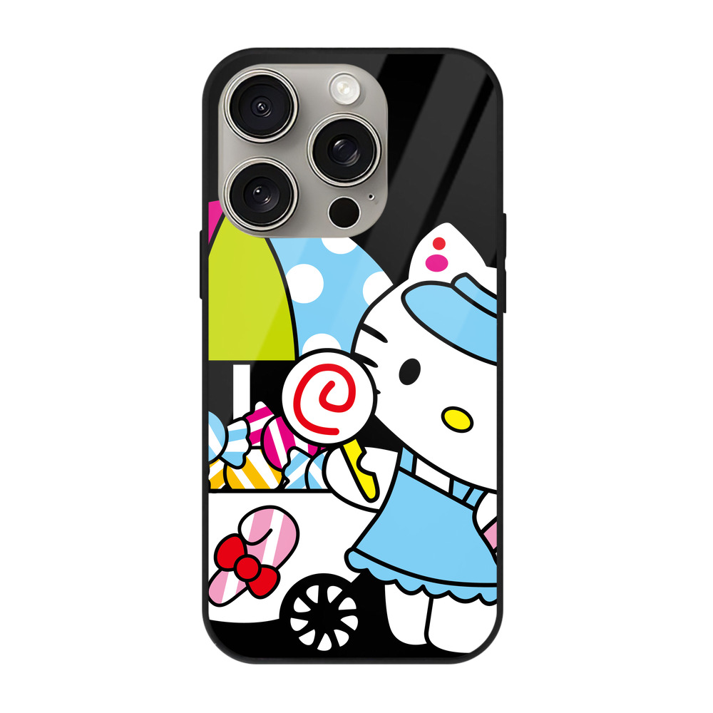（画像用） Hello Kitty ハローキティ 【iPhone15Pro対応】スマホケース 耐衝撃＆黄変防止 背面ガラス