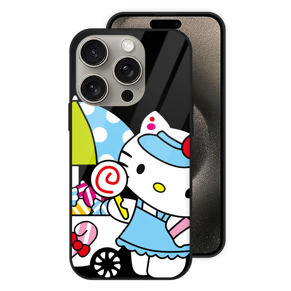 （画像用） Hello Kitty ハローキティ 【iPhone15Pro対応】スマホケース 耐衝撃＆黄変防止 背面ガラス