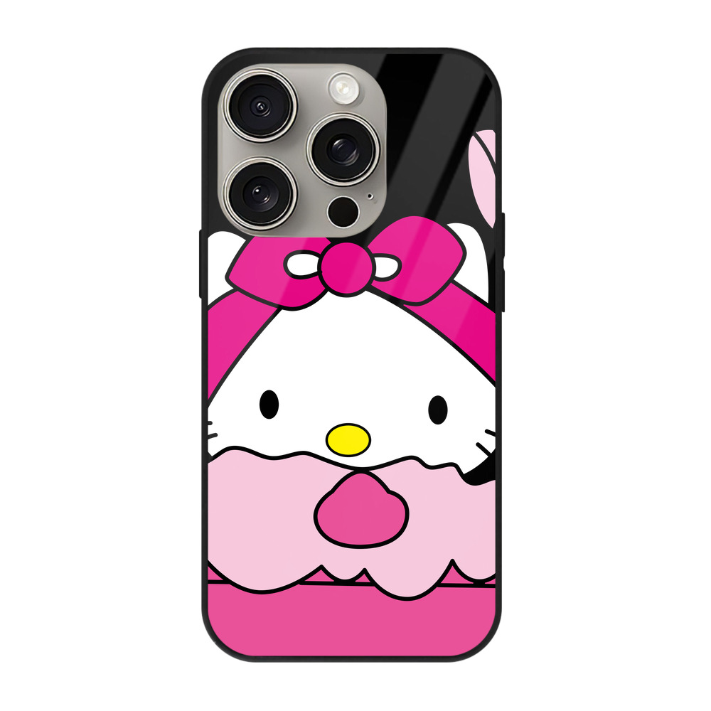 （画像用） Hello Kitty ハローキティ 【iPhone15Pro対応】スマホケース 耐衝撃＆黄変防止 背面ガラス
