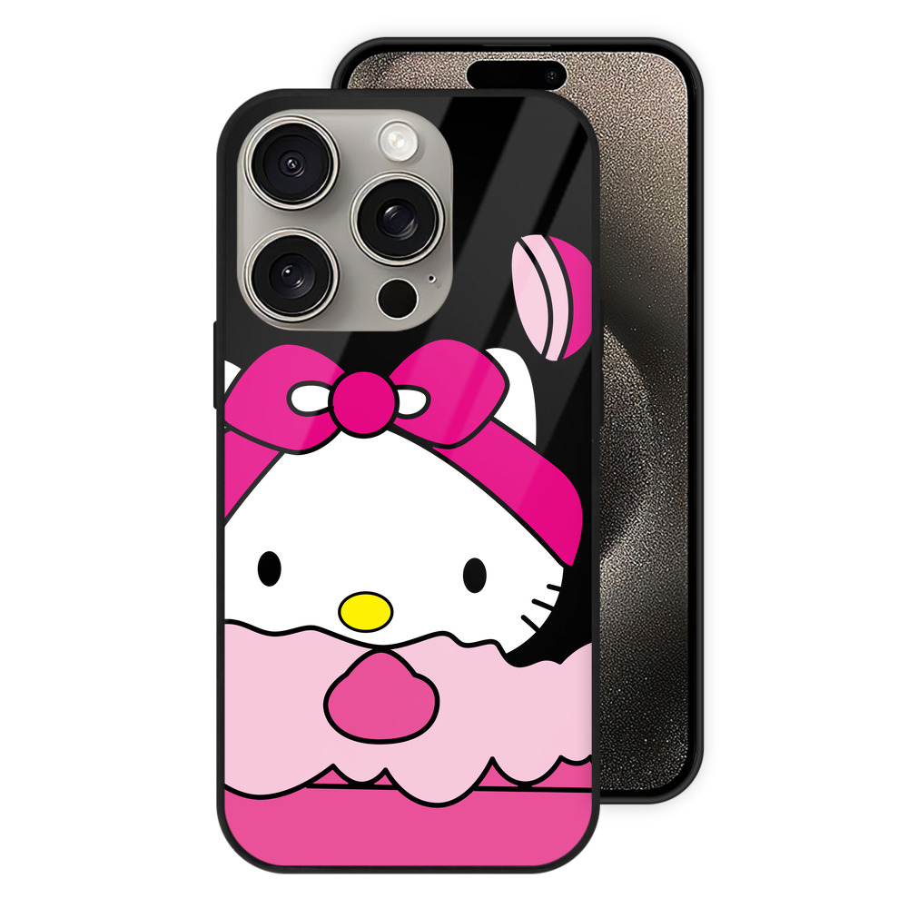 （画像用） Hello Kitty ハローキティ 【iPhone15Pro対応】スマホケース 耐衝撃＆黄変防止 背面ガラス