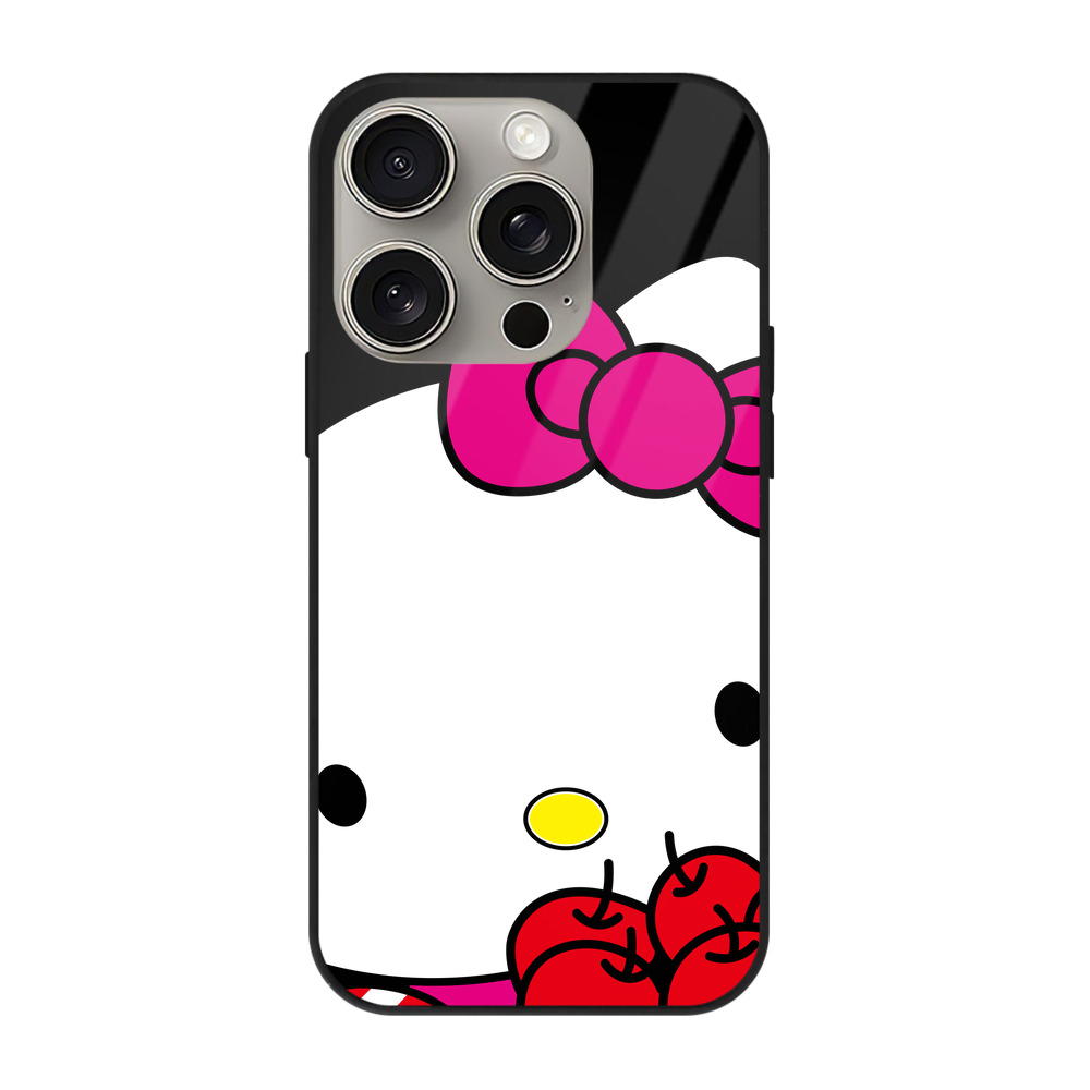 （画像用） Hello Kitty ハローキティ 【iPhone15Pro対応】スマホケース 耐衝撃＆黄変防止 背面ガラス