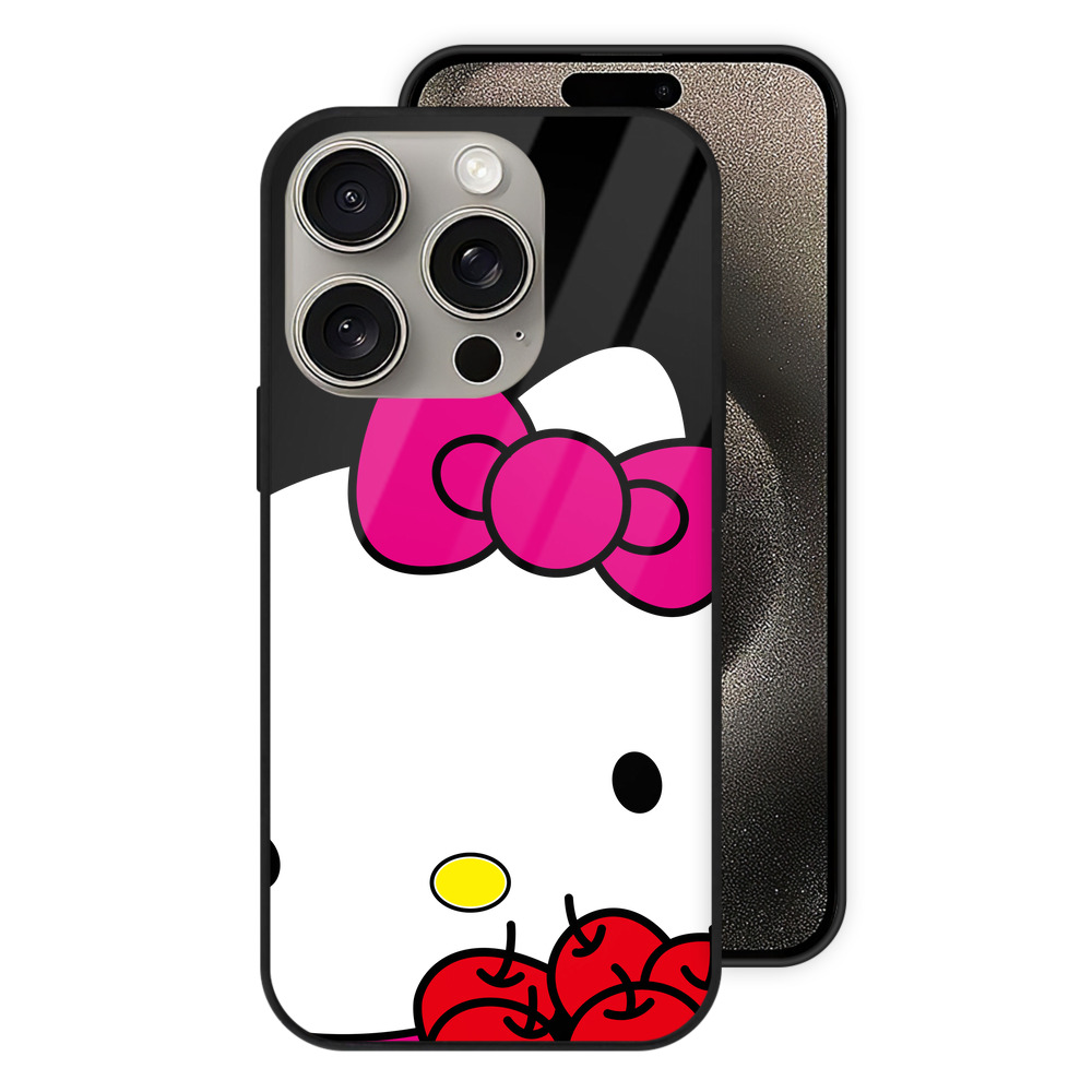 （画像用） Hello Kitty ハローキティ 【iPhone15Pro対応】スマホケース 耐衝撃＆黄変防止 背面ガラス