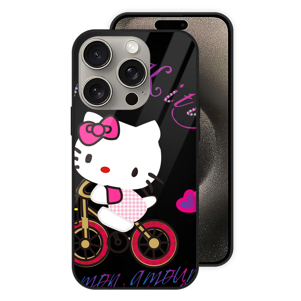 （画像用） Hello Kitty ハローキティ 【iPhone15Pro対応】スマホケース 耐衝撃＆黄変防止 背面ガラス