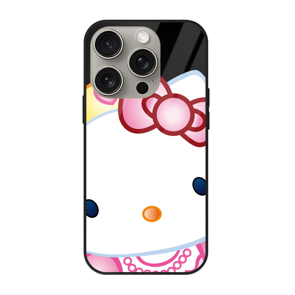 （画像用） Hello Kitty ハローキティ 【iPhone15Pro対応】スマホケース 耐衝撃＆黄変防止 背面ガラス