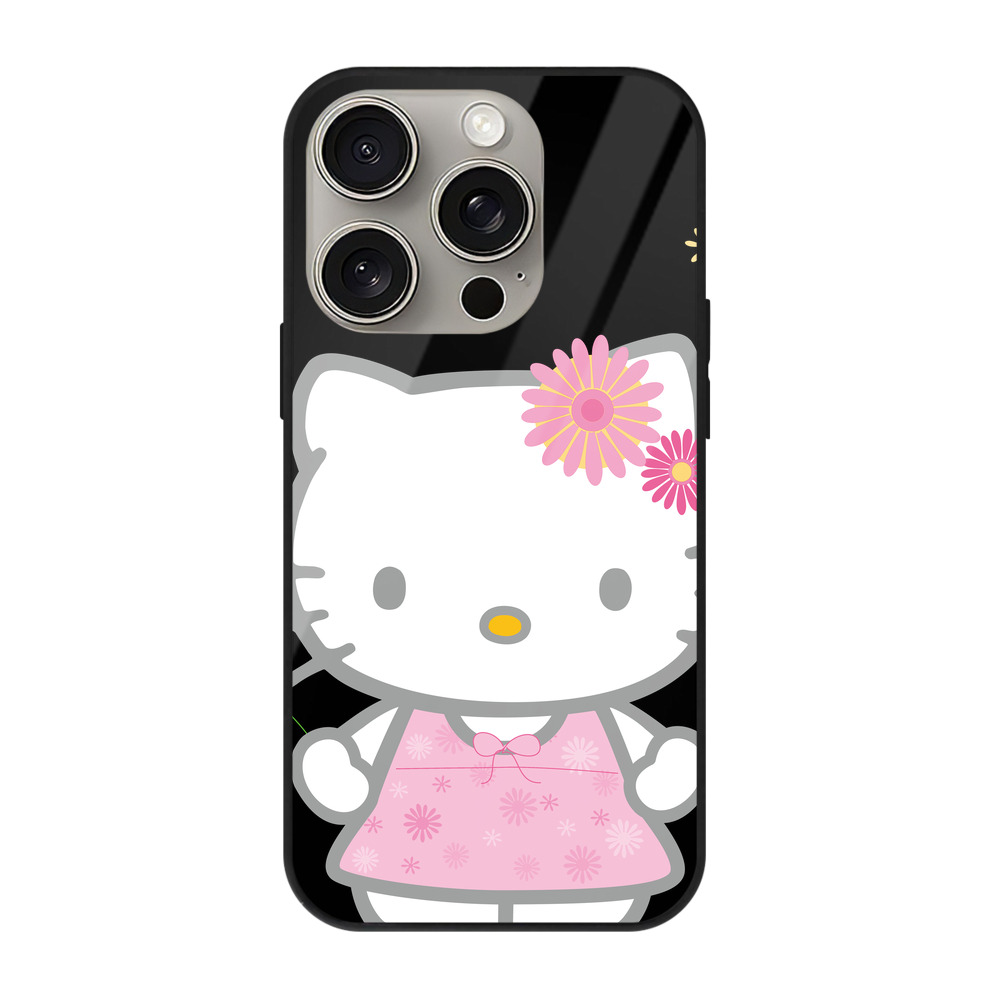 （画像用） Hello Kitty ハローキティ 【iPhone15Pro対応】スマホケース 耐衝撃＆黄変防止 背面ガラス