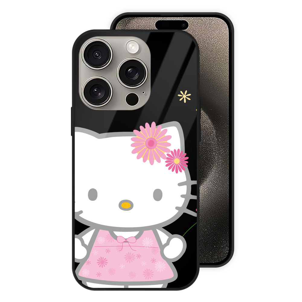 （画像用） Hello Kitty ハローキティ 【iPhone15Pro対応】スマホケース 耐衝撃＆黄変防止 背面ガラス