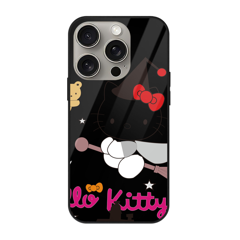 （画像用） Hello Kitty ハローキティ 【iPhone15Pro対応】スマホケース 耐衝撃＆黄変防止 背面ガラス