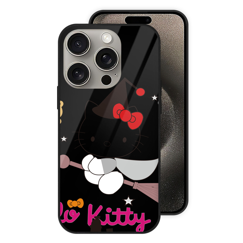 （画像用） Hello Kitty ハローキティ 【iPhone15Pro対応】スマホケース 耐衝撃＆黄変防止 背面ガラス