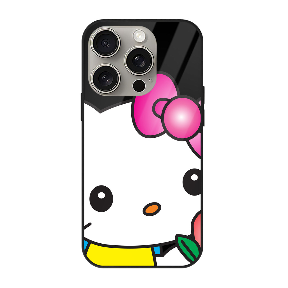 （画像用） Hello Kitty ハローキティ 【iPhone15Pro対応】スマホケース 耐衝撃＆黄変防止 背面ガラス