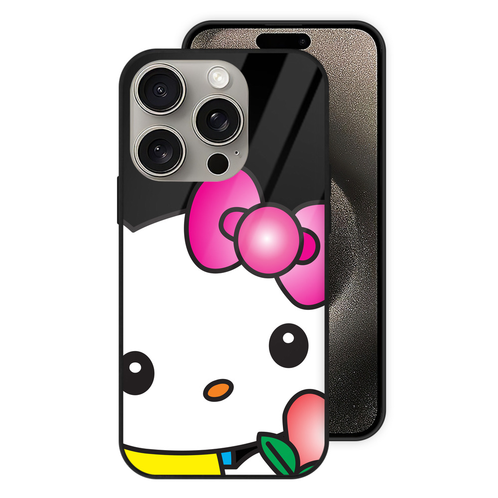 （画像用） Hello Kitty ハローキティ 【iPhone15Pro対応】スマホケース 耐衝撃＆黄変防止 背面ガラス