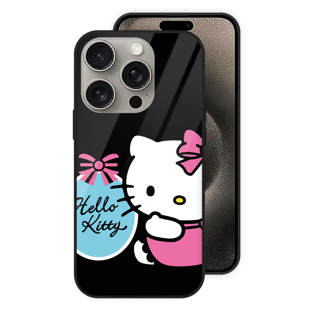 （画像用） Hello Kitty ハローキティ 【iPhone15Pro対応】スマホケース 耐衝撃＆黄変防止 背面ガラス