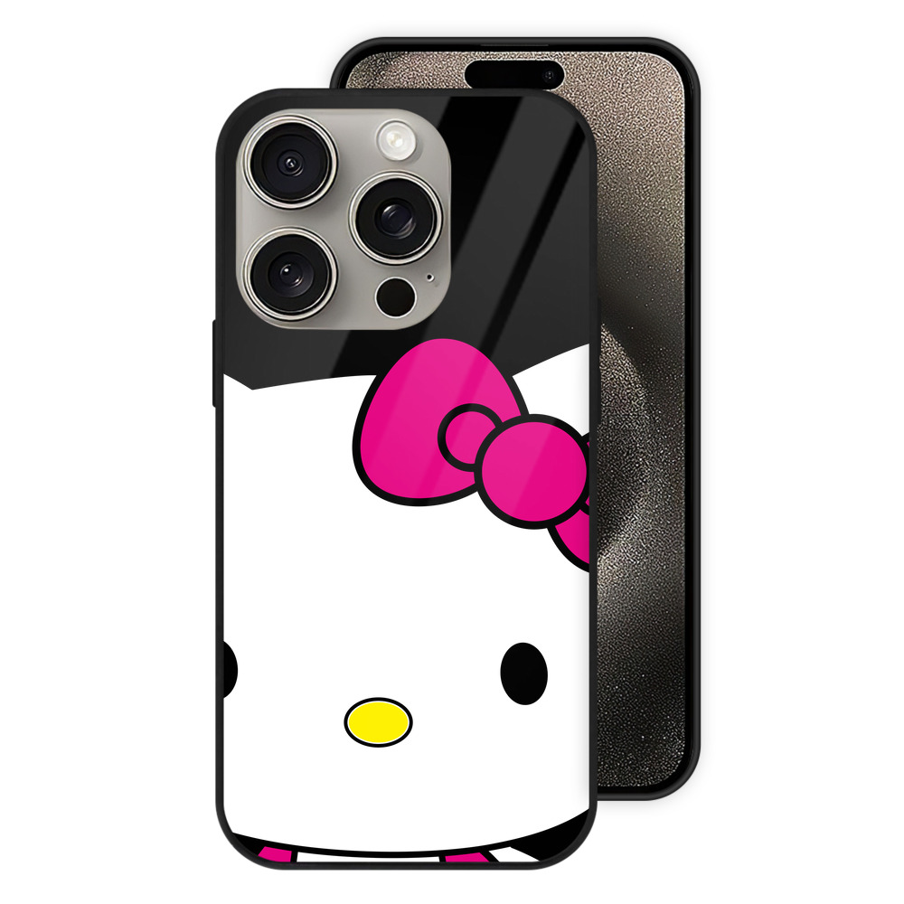 （画像用） Hello Kitty ハローキティ 【iPhone15Pro対応】スマホケース 耐衝撃＆黄変防止 背面ガラス