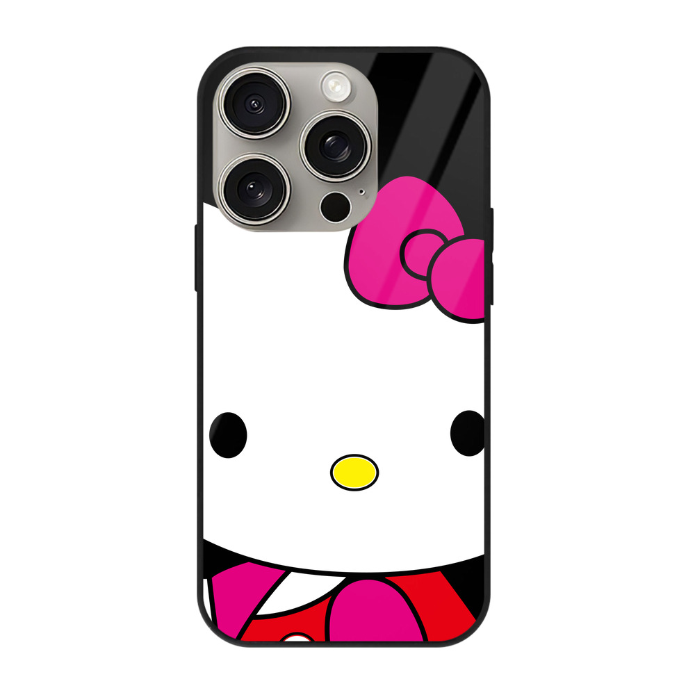 （画像用） Hello Kitty ハローキティ 【iPhone15Pro対応】スマホケース 耐衝撃＆黄変防止 背面ガラス