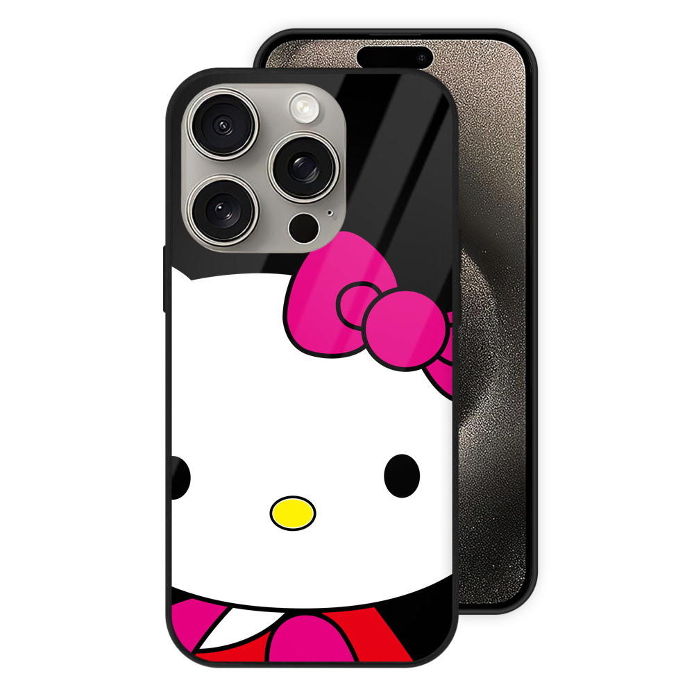 （画像用） Hello Kitty ハローキティ 【iPhone15Pro対応】スマホケース 耐衝撃＆黄変防止 背面ガラス