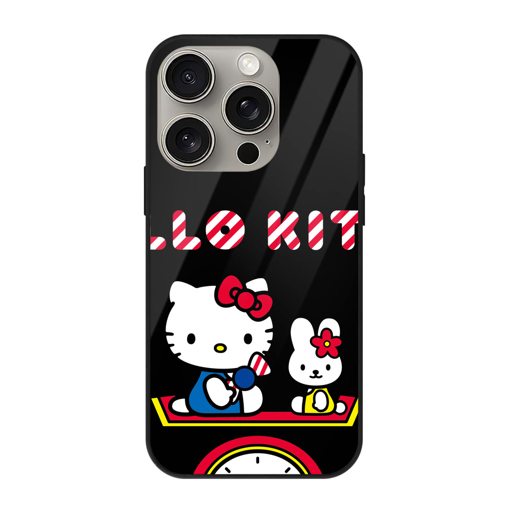 （画像用） Hello Kitty ハローキティ 【iPhone15Pro対応】スマホケース 耐衝撃＆黄変防止 背面ガラス