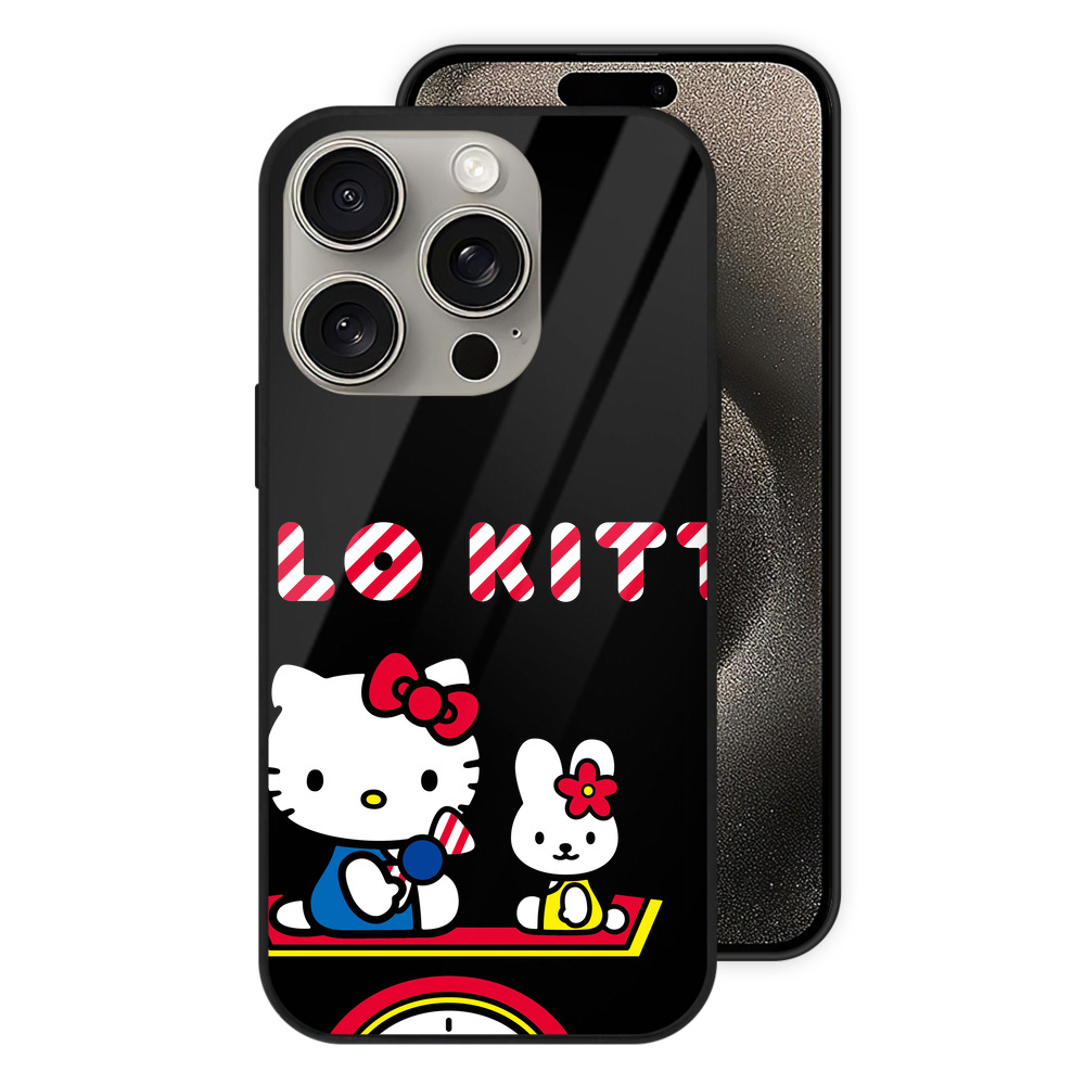 （画像用） Hello Kitty ハローキティ 【iPhone15Pro対応】スマホケース 耐衝撃＆黄変防止 背面ガラス