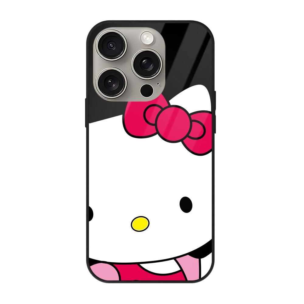 （画像用） Hello Kitty ハローキティ 【iPhone15Pro対応】スマホケース 耐衝撃＆黄変防止 背面ガラス