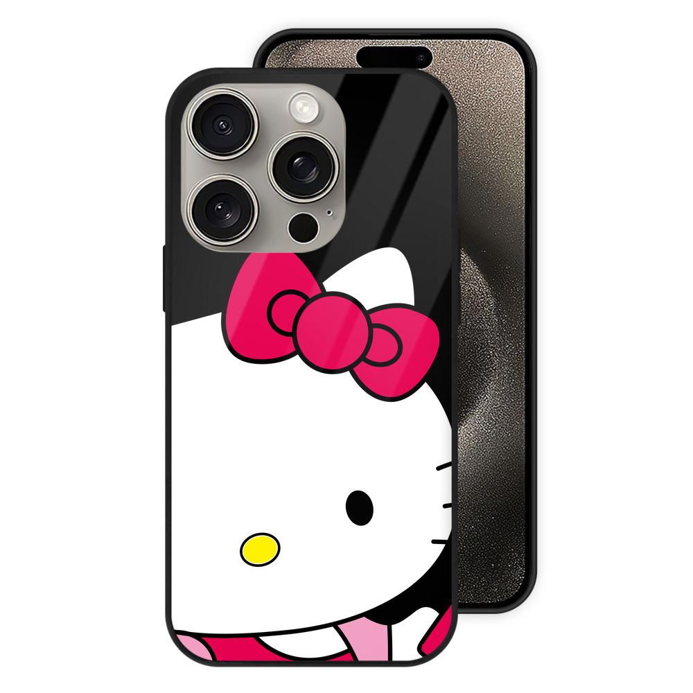 （画像用） Hello Kitty ハローキティ 【iPhone15Pro対応】スマホケース 耐衝撃＆黄変防止 背面ガラス