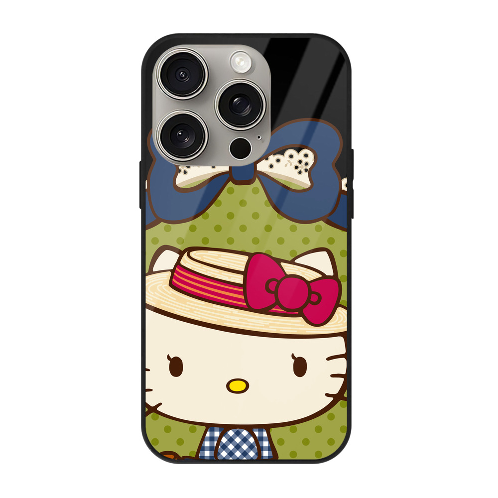 （画像用） Hello Kitty ハローキティ 【iPhone15Pro対応】スマホケース 耐衝撃＆黄変防止 背面ガラス