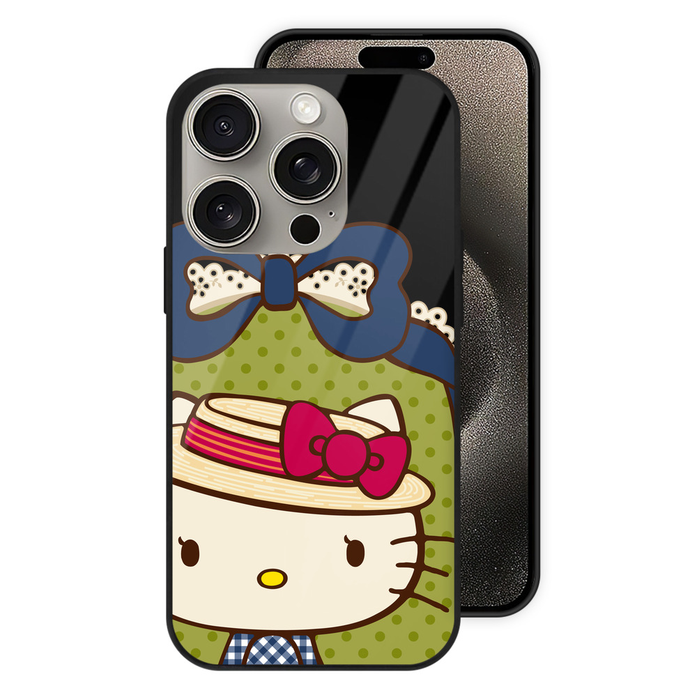 （画像用） Hello Kitty ハローキティ 【iPhone15Pro対応】スマホケース 耐衝撃＆黄変防止 背面ガラス