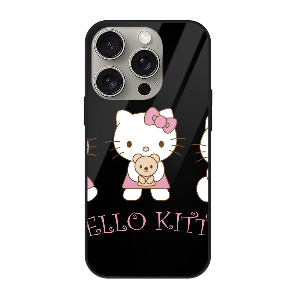 （画像用） Hello Kitty ハローキティ 【iPhone15Pro対応】スマホケース 耐衝撃＆黄変防止 背面ガラス