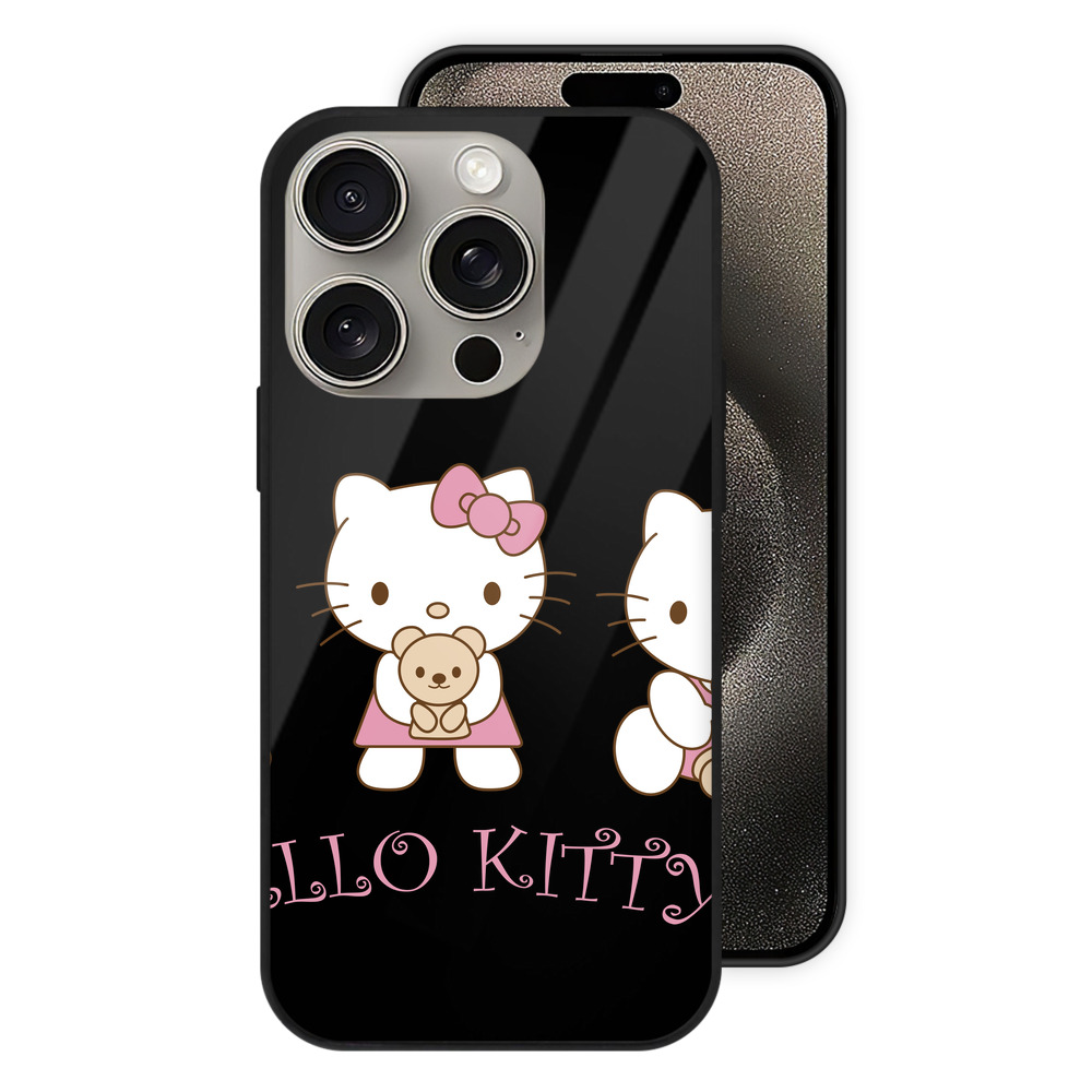 （画像用） Hello Kitty ハローキティ 【iPhone15Pro対応】スマホケース 耐衝撃＆黄変防止 背面ガラス