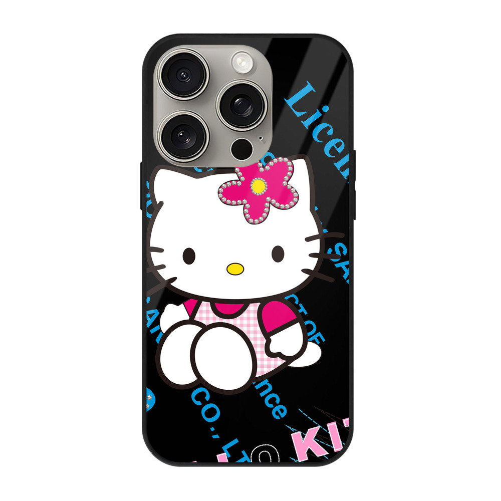 （画像用） Hello Kitty ハローキティ 【iPhone15Pro対応】スマホケース 耐衝撃＆黄変防止 背面ガラス