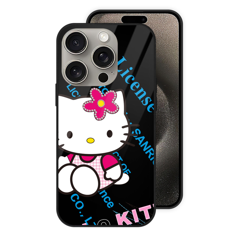 （画像用） Hello Kitty ハローキティ 【iPhone15Pro対応】スマホケース 耐衝撃＆黄変防止 背面ガラス