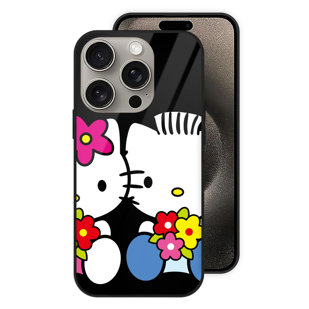 （画像用） Hello Kitty ハローキティ 【iPhone15Pro対応】スマホケース 耐衝撃＆黄変防止 背面ガラス