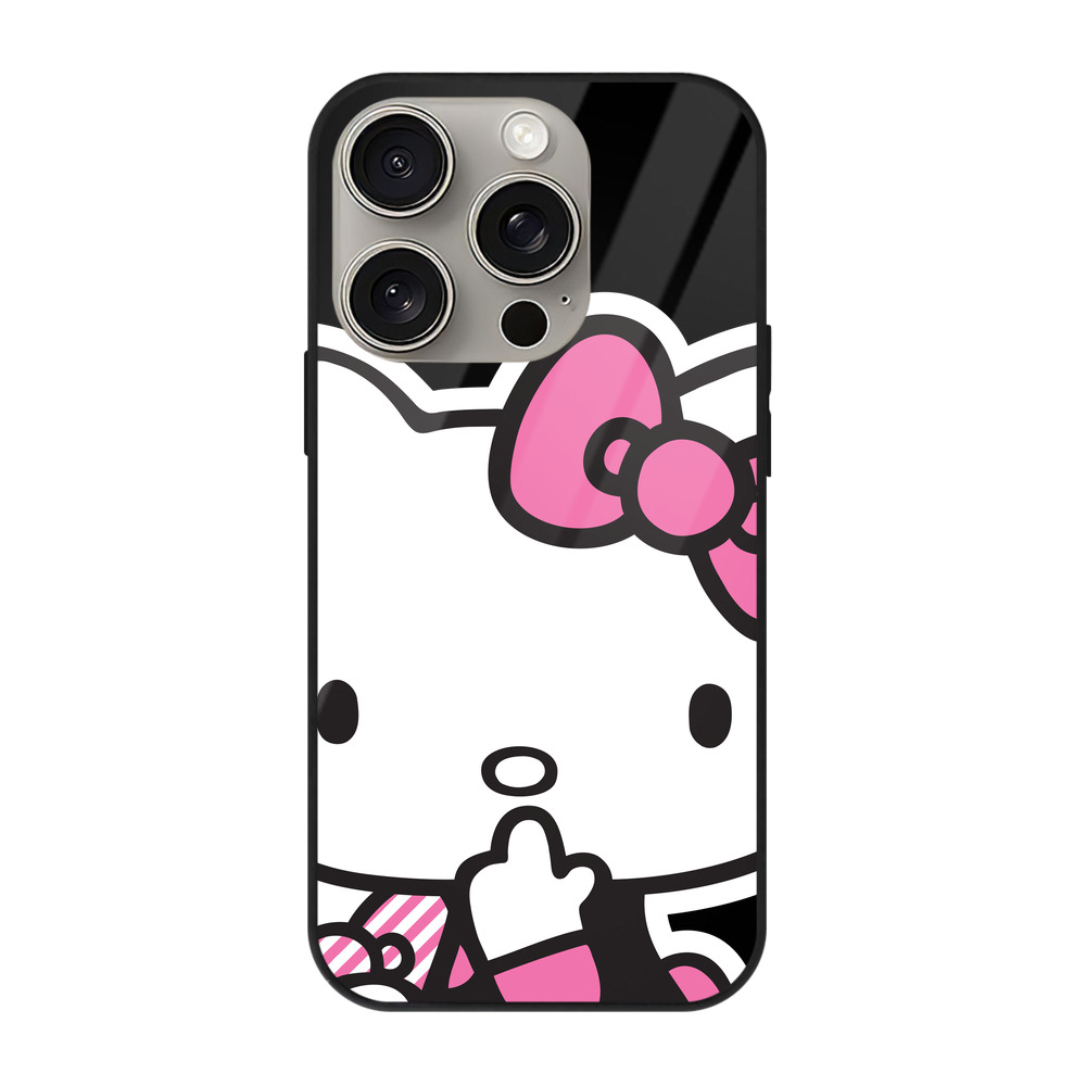 （画像用） Hello Kitty ハローキティ 【iPhone15Pro対応】スマホケース 耐衝撃＆黄変防止 背面ガラス