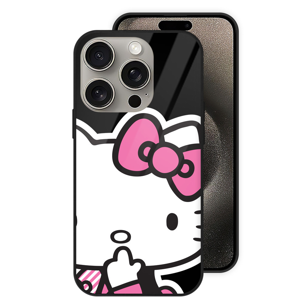 （画像用） Hello Kitty ハローキティ 【iPhone15Pro対応】スマホケース 耐衝撃＆黄変防止 背面ガラス