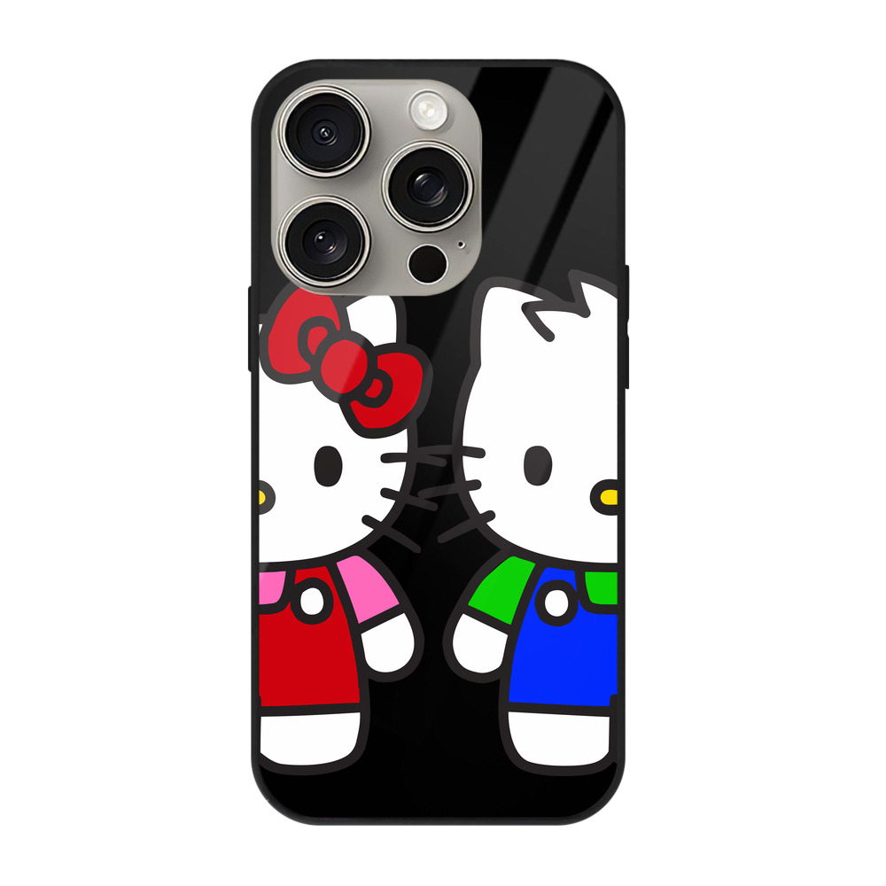 （画像用） Hello Kitty ハローキティ 【iPhone15Pro対応】スマホケース 耐衝撃＆黄変防止 背面ガラス