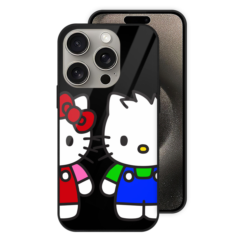 （画像用） Hello Kitty ハローキティ 【iPhone15Pro対応】スマホケース 耐衝撃＆黄変防止 背面ガラス