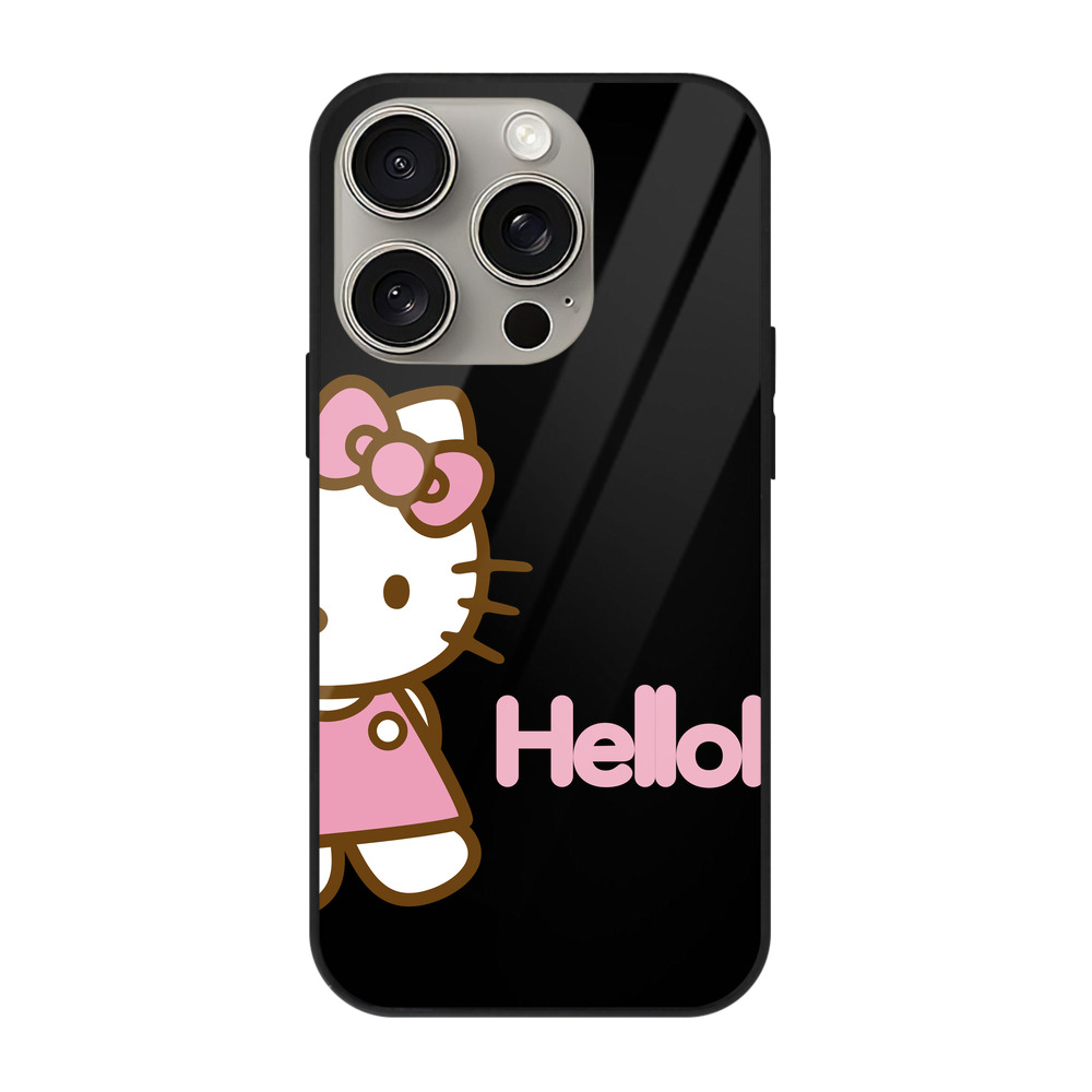 （画像用） Hello Kitty ハローキティ 【iPhone15Pro対応】スマホケース 耐衝撃＆黄変防止 背面ガラス