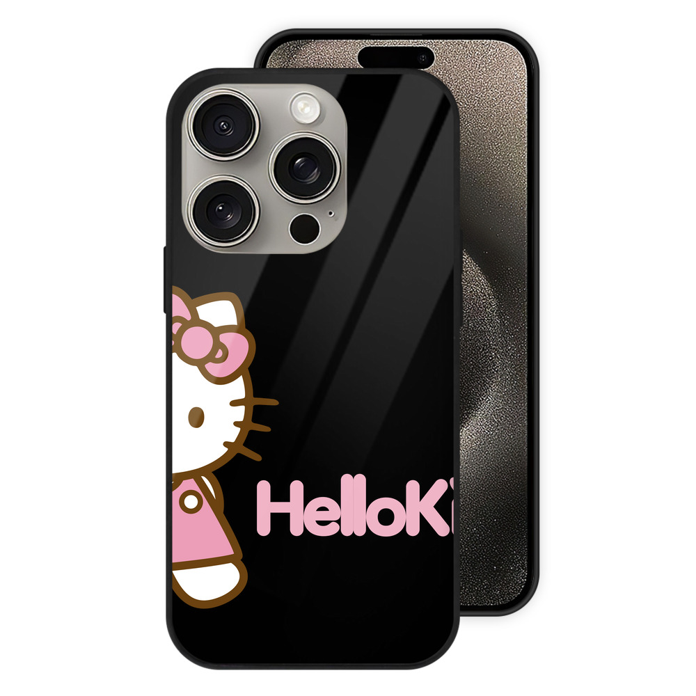 （画像用） Hello Kitty ハローキティ 【iPhone15Pro対応】スマホケース 耐衝撃＆黄変防止 背面ガラス
