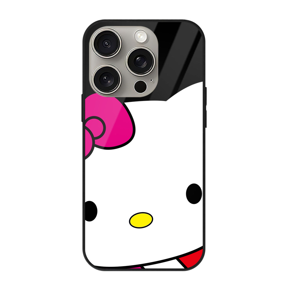 （画像用） Hello Kitty ハローキティ 【iPhone15Pro対応】スマホケース 耐衝撃＆黄変防止 背面ガラス